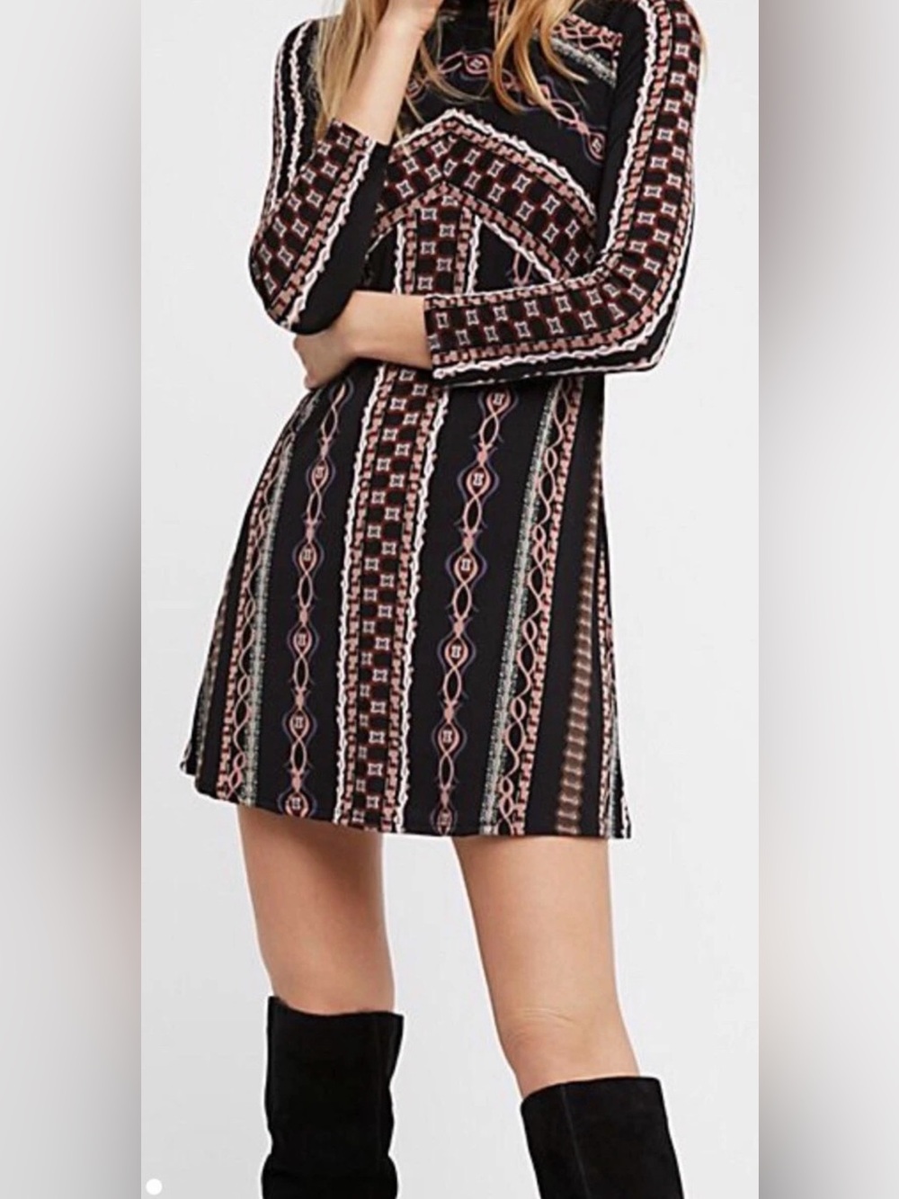 Free People Stella Mini Dress-  Patterned